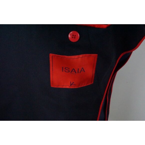 Isaia The Peacoat Blue Wool Cashmere Blend Overcoat Jacket Sz 38 US 48 EU NEW - Picture 6 of 9